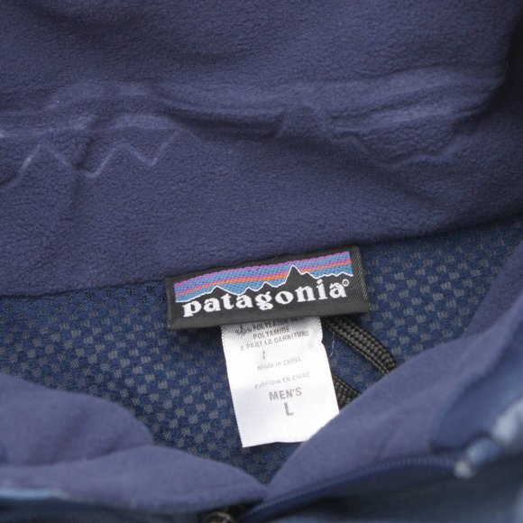 Patagonia Men's Outdoor Rain Jacket Large Blue Mesh Lined with Removable Hood - Picture 5 of 9